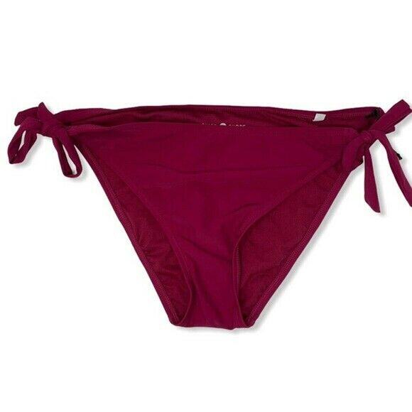 Shade & Shore Crimson Berry Pink Red  Side Tie Hipster Bottom New XL - Picture 1 of 5